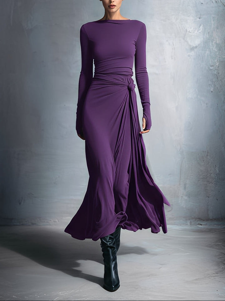 Isabella - Abito maxi con nodo laterale