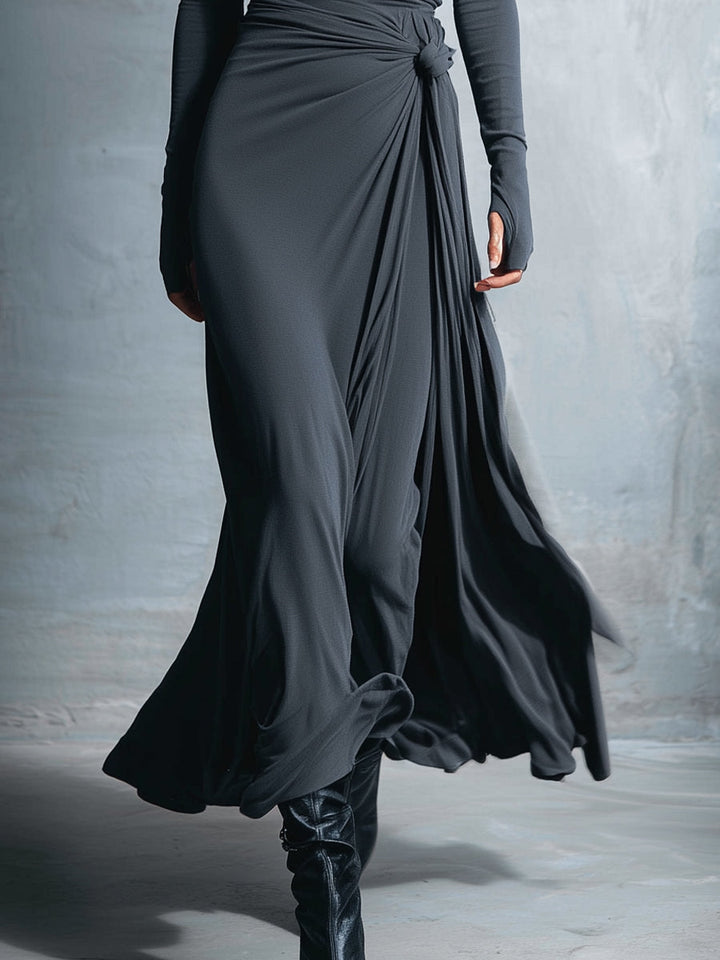 Isabella - Abito maxi con nodo laterale