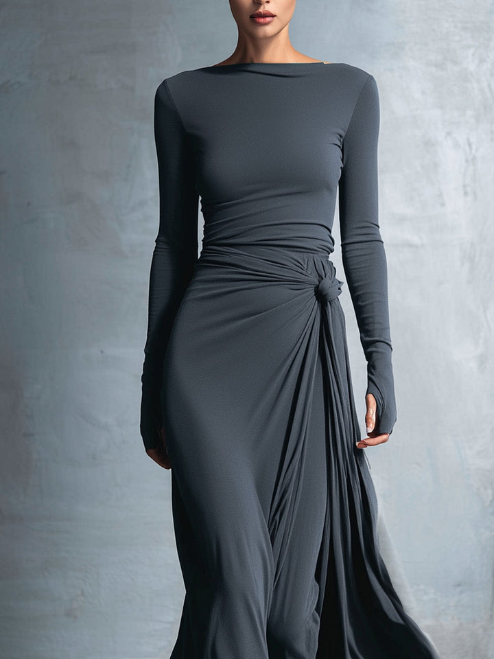 Isabella - Abito maxi con nodo laterale