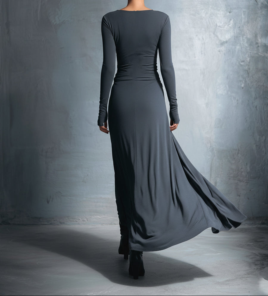 Isabella - Abito maxi con nodo laterale