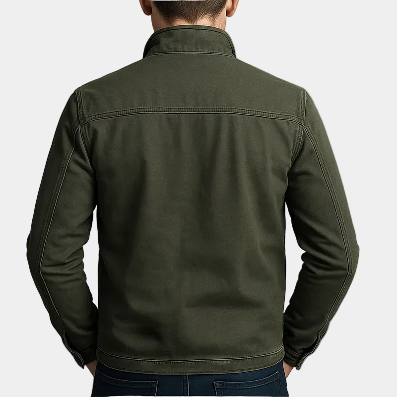 Giacca Denvera Vittorio in Cotone Vintage con Chiusura a Zip
